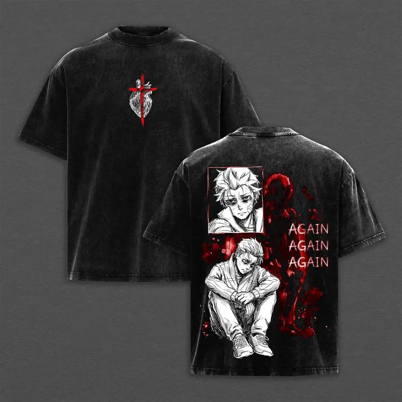 Natsuki Subaru Printed Tee Anime Re ZERO Starting Life in Another World Tshirt Men Women Washed T-shirts Harajuku Cotton T Shirt