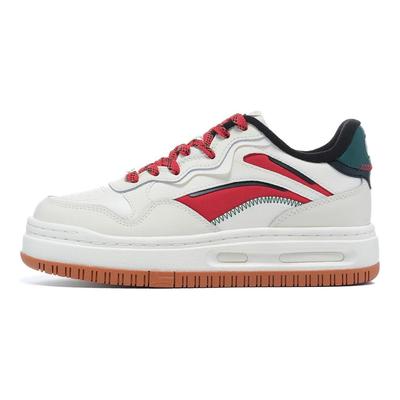 Li Ning Future C1 Synthetisch Leer Antislip Slijtvast Low-Top Skateschoenen Dames sneaker Wit Rood Groen AGCT028-11