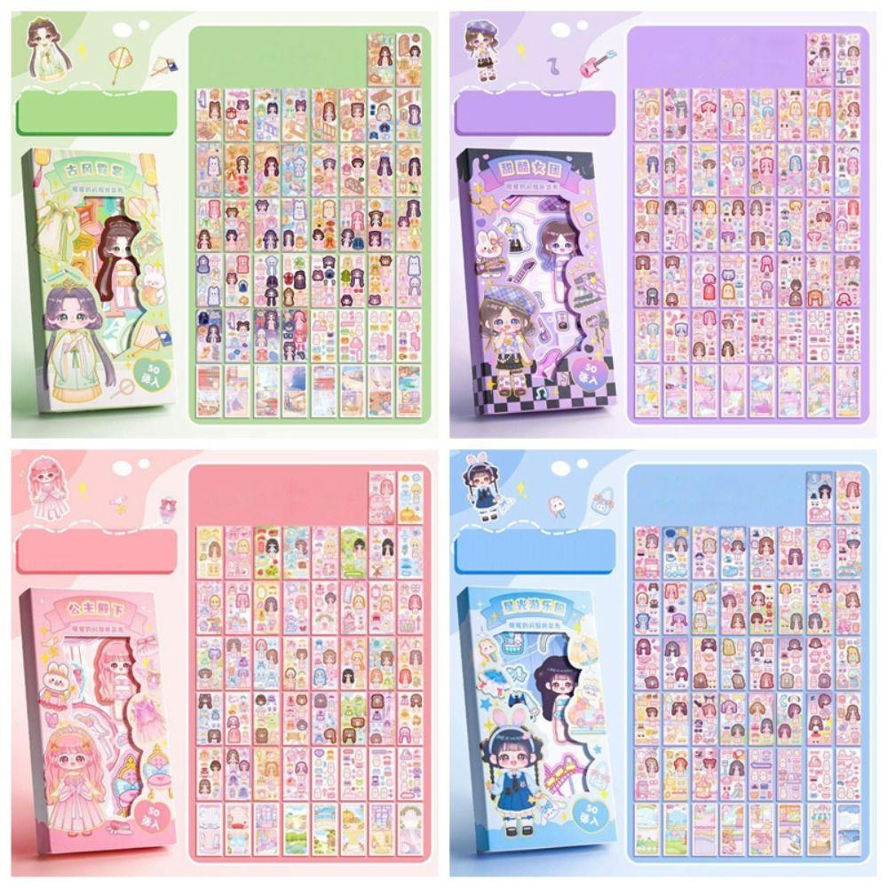 Early Education Little Girl Dress-up Outfit Stickers DIY Decorative Sticker Children