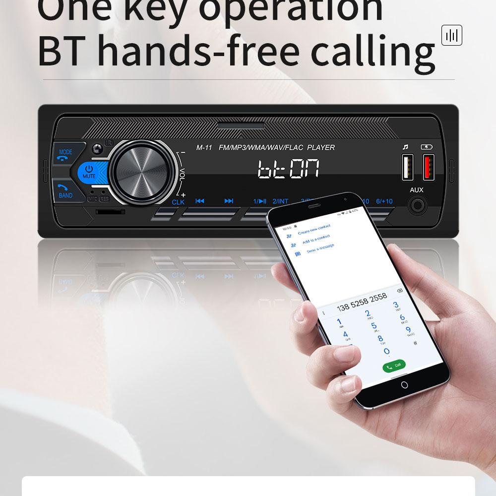 New Car Radio Bluetooth 1Din MP3 Player FM AUX TF Radio Stereo The Car-Finding Function of The Mobile APP and Voice Assistant 12V Bluetooth Hands-free
