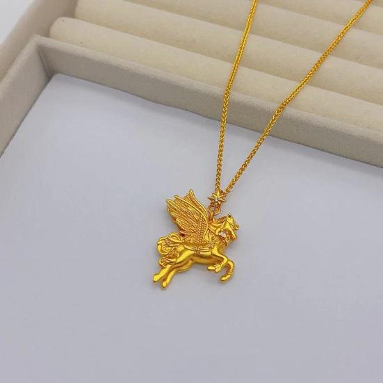 Nazar Pegasus Złoty Wisiorek Skrzydlaty Koń Symbol Mitologiczny Siły Wolności Latający Koń Biżuteria Prezent dla Kobiet Mężczyzn