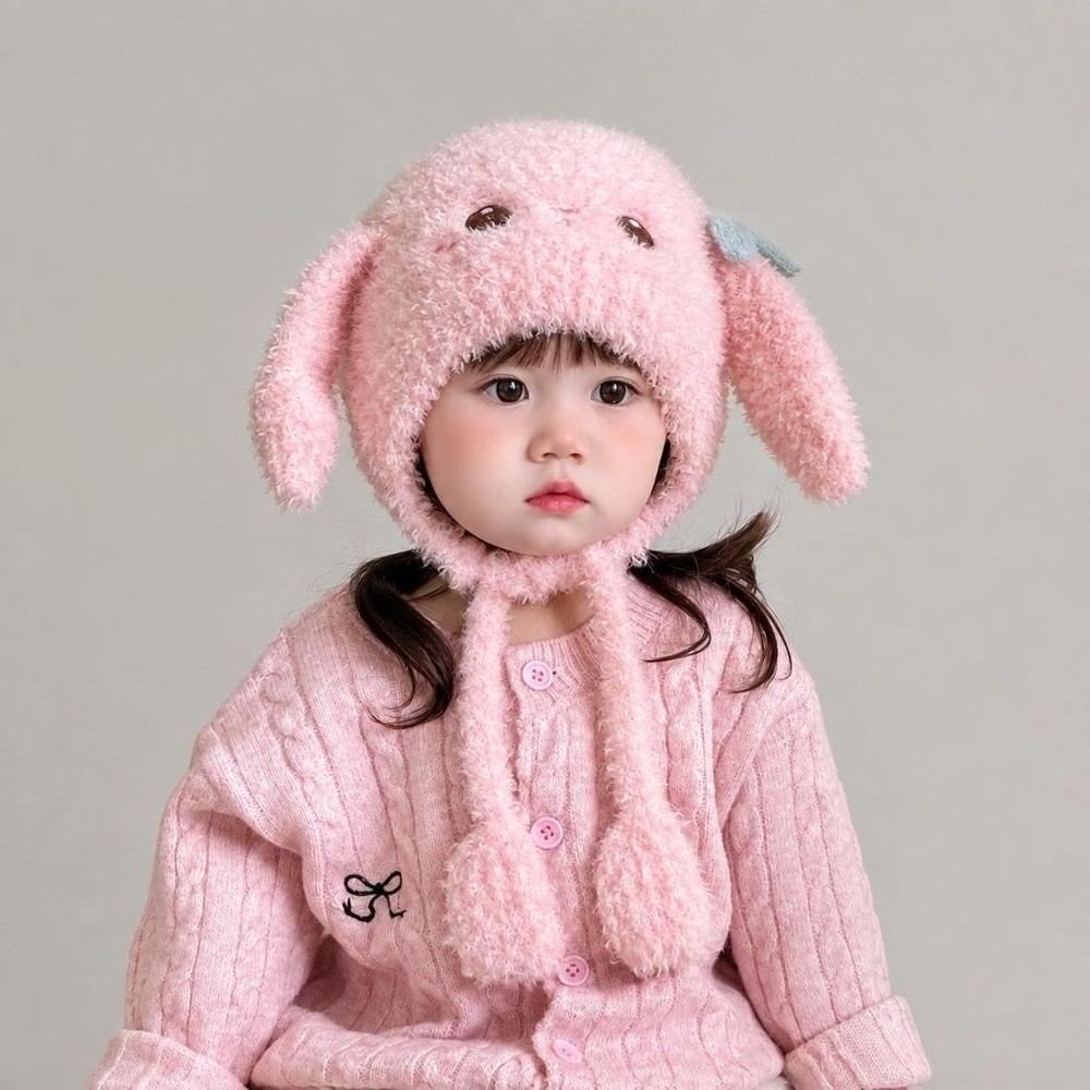 Windproof Long-eared Rabbit Kid's Hat Toddler Caps Ear Protection Hat Beanie Hat  for Boys Girls