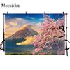 Mocsicka Natural Scenery Photography Background Sakura Under Mount Fuji Decoration  Net Red Photo Punch Backdrop Banner