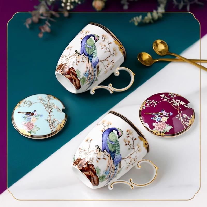 Luxury Bone China Phoenix Coffee Cup Cute Animal Milk Mug Water Drinkware for Home