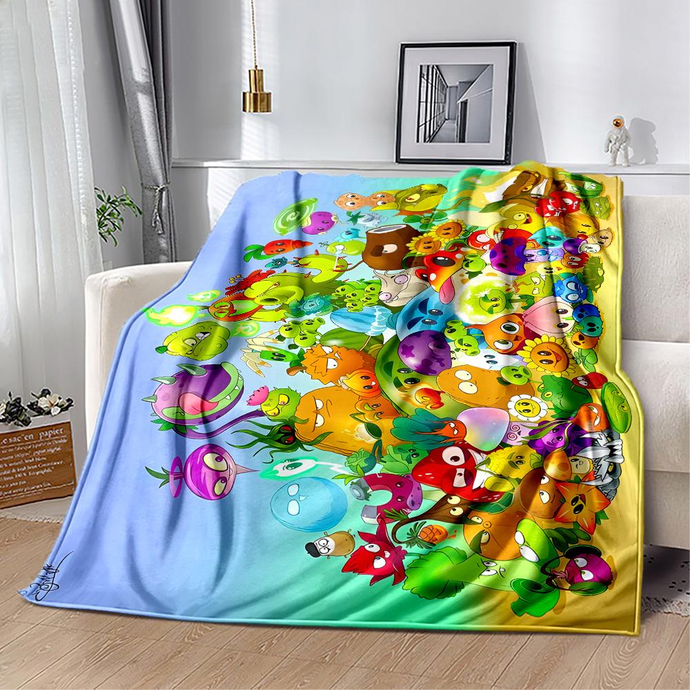 Plants Vs Zombies Adventure Blanket Warmthful Decor Perfect for Chair Office Sofa Four Seasons Multipurpose Modern Style