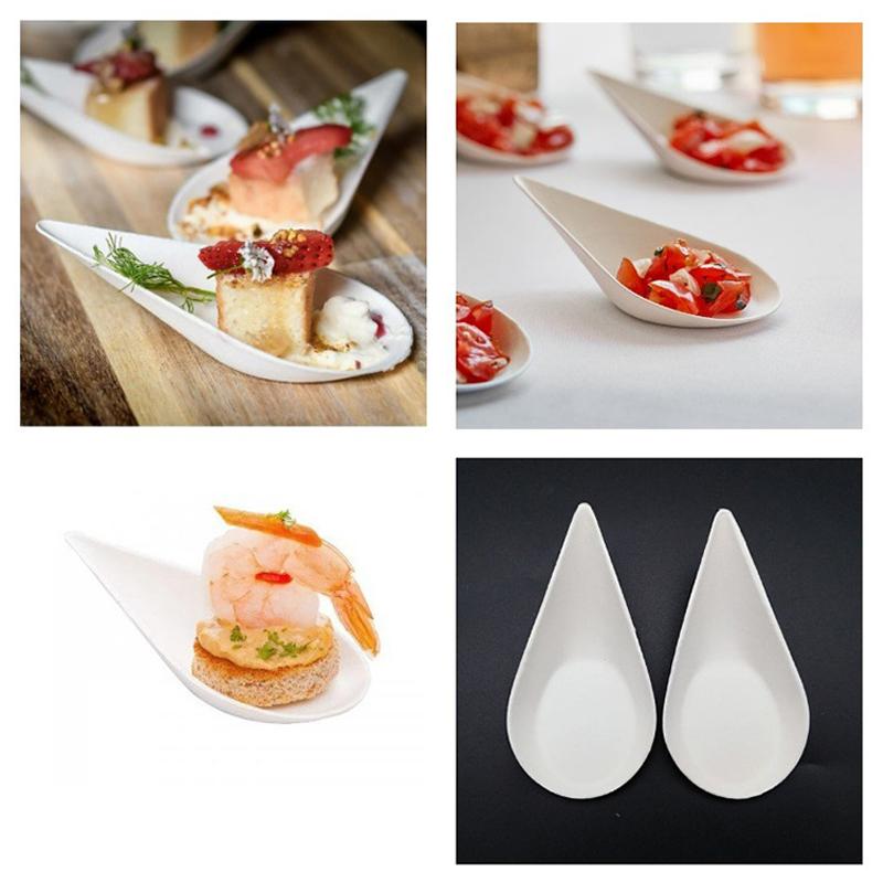 25 Peças Pratos de Degustação Pratos Descartáveis - Compostáveis em Casa Micro-ondas e Congeláveis Saco Branco Polpa de Cana Alimentos