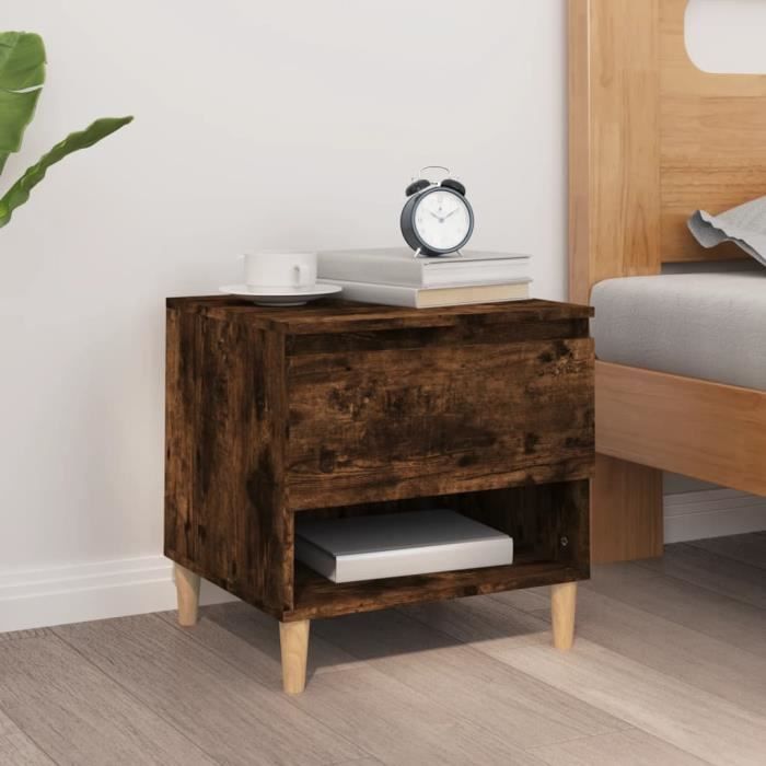 VidaXL Bedside Table Smoked Oak 50x46x50 Cm Engineered Wood 819542
