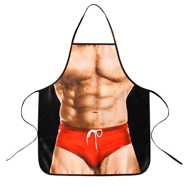 

Creative Funny Printed Apron Unique Men s Abdominal Muscles Designs Apron Polyester Fiber Waterproof Oil Proof Wai Cloth Cute