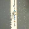 Natural Stone Sun Catcher Crystal Wind Chimes Amethyst Lotus Hanging Window Garden Party Weeding Decorations Crafts