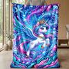 Royal Unicorn with Crystals Theme blanket Lightweight Warm Flannel Blanket Decorative Throw Blanket for Home Decoration
