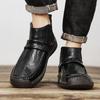 Fashion Winter Warm Plush Boots Men 2024 Plush Handmade Suture Leather Comfort Hiking Shoe Outdoor Non-slip Ankle Boots Big Size 48 Male