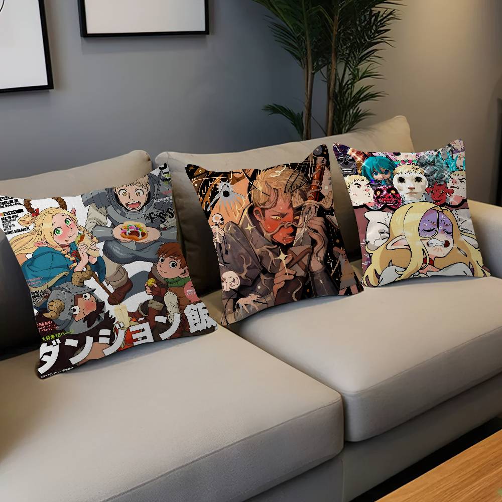 Delicious In Dungeon Classic Movie Decorative Room Aesthetics Pillow Case Home Decor Bedroom Sofa Bed Couch Pillow Cover 45x45