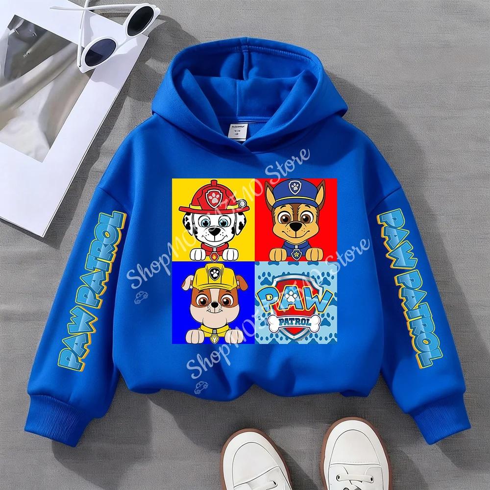 Paw Patrols Sweatshirt Chase Skye Anime Cartoon Print Cotton Fashion Casual Sports Thin Tops Spring Autumn Kids Clothes Gifts