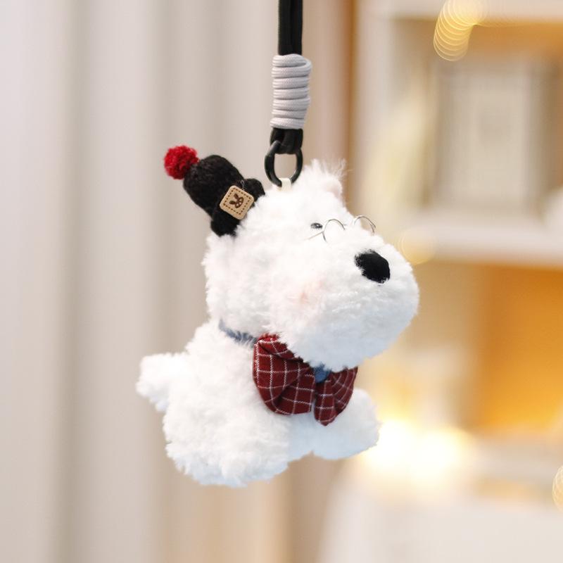 Păpușă Pandantiv Câine West Highland Păpușă Drăguță Jucărie de Pluș Păpușă Scroll Cadou de Ziua de Naștere Sac Cadou Ornamente Agățate