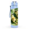 1PC Two Frogs On Lotus Leaf Print 750ml Color Plastic Sports Water Bottle Leakproof Flip Straw Lid Suitable for Sports Office Home Use