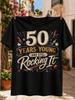 50 Years Young And Still Rocking It Vintage Cream Orange Letteringstars And Lightning Bolts Unisex Unisex All Tshirt