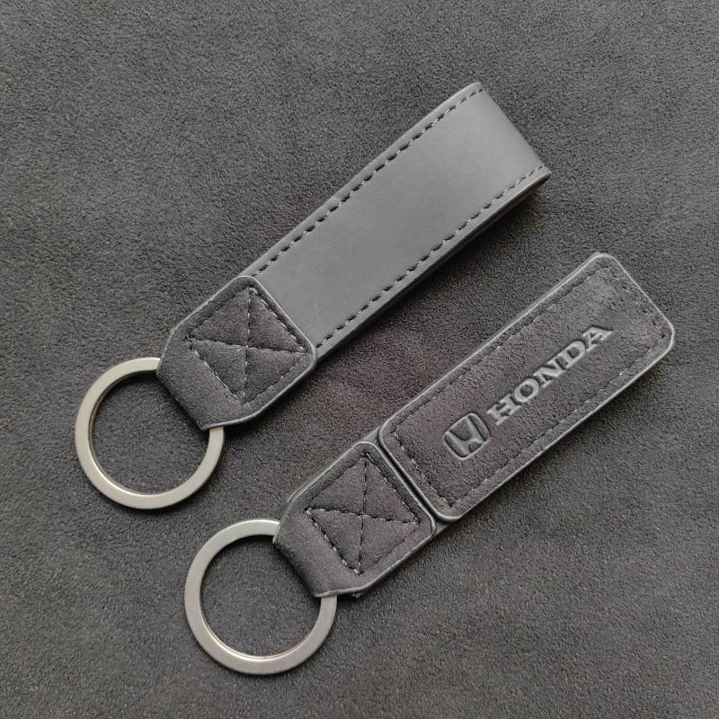 Honda Tumbled Leather Universal Car Keychain Keyring For Honda CRV Civic FIT Accord Prelude 5th City CRX Jazz H-RV Pilot Odyssey XD9