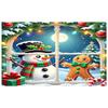 Winter Decoration Gingerbread Man New Year Banner Snowman Decor Colorful Lights Seasonal Decor For Indoor Decoration Holiday