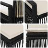 Garden Sofa Set 6 Pieces 6 Seater Black Poly Rattan