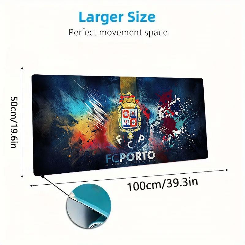 Fc Porto Large Gaming Table Cushion Non-slip Laptop Tablet Big Mousepad XXL Mat Mini PC Playmat With Lock edge