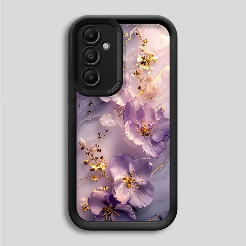 Phone Case for Samsung Galaxy A15 A25 A35 A55 A51 A71 A72 A73 A52 A52s A53 A54 5G Soft TPU Flower Marble Cover