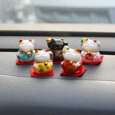 5 τεμ./σετ Τυχερή Γάτα Κεραμικά Στολίδια Αυτοκινήτου Μικρή Μίνι Χαριτωμένη Γάτα Σετ Διακόσμησης Εσωτερικού Αυτοκινήτου Επιτραπέζια Φιγούρες Διακόσμηση Σπιτιού Χειροτεχνίες