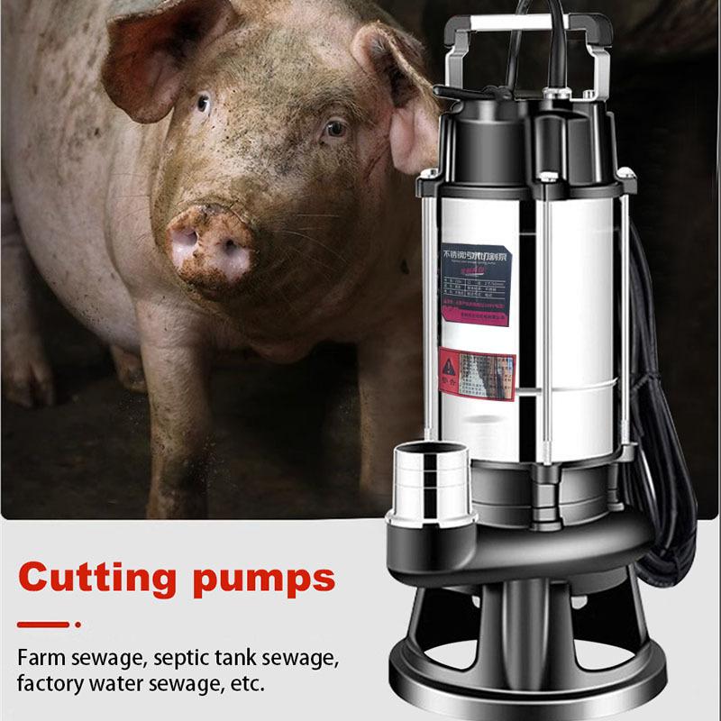 Cutting Sewage Pump  220V Feces Pumping Mud Sewage Pump Small Household Submersible Pump Septic Tank Pump Pumping Machine