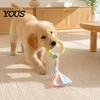 Macaron Colored Dog Toys Tug-of-War Toy, Rubber Ring with Braided Cloth Strips, Interactive Safe Non-Toxic Chewing Rings Chew Toy for Small To Medium