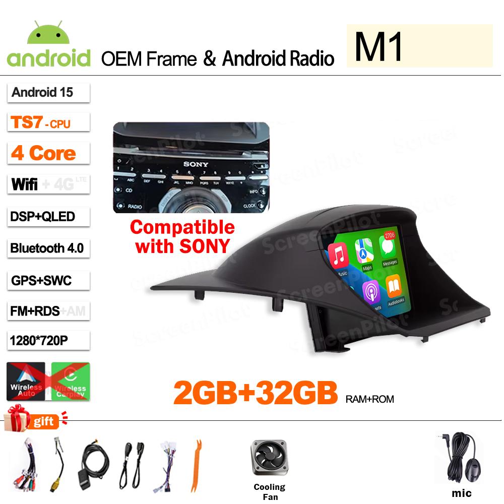 Android 16 For Ford Fiesta Mk 6 for Ford Fiesta Mk 7 2008- 2019 Multimedia Video Player 2 din Carplay Bluetooth Mirror Link