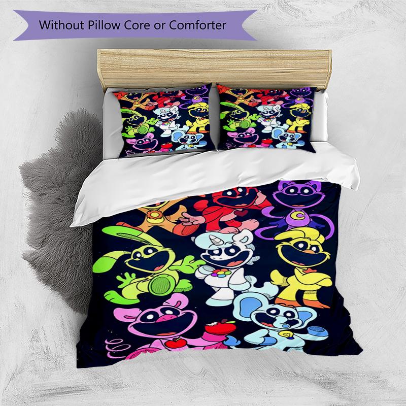 3pcs Smiling Critters1 Pattern Bedding Set Duvet Cover Set Includes Duvet Cover &pillowcases, Perfect All Season Bedroom Decoration & Gift