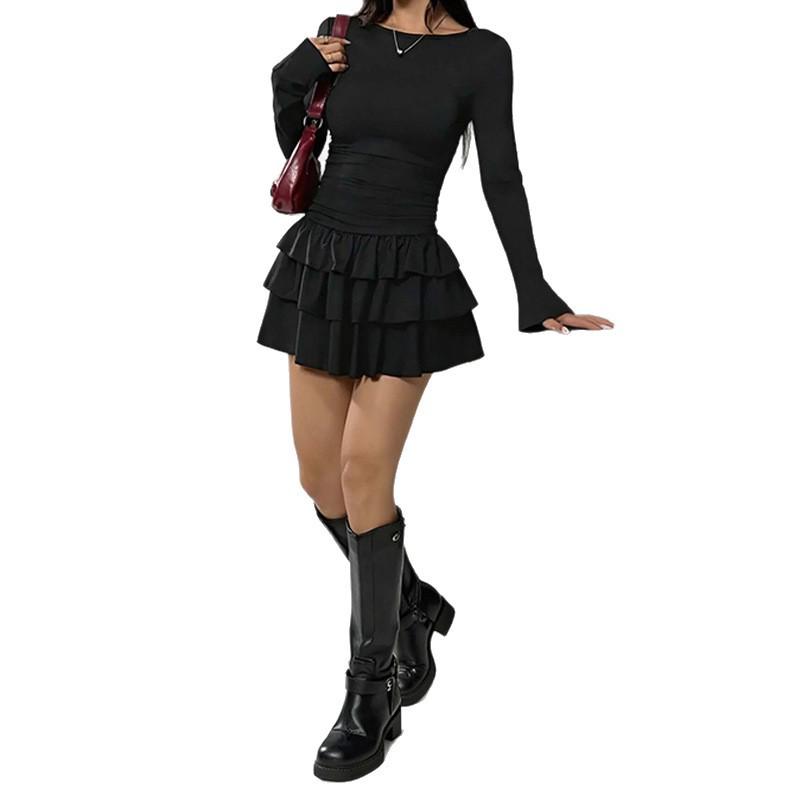 Spring 2026 Women's Solid Color Slim Fit Fashionable Dress
