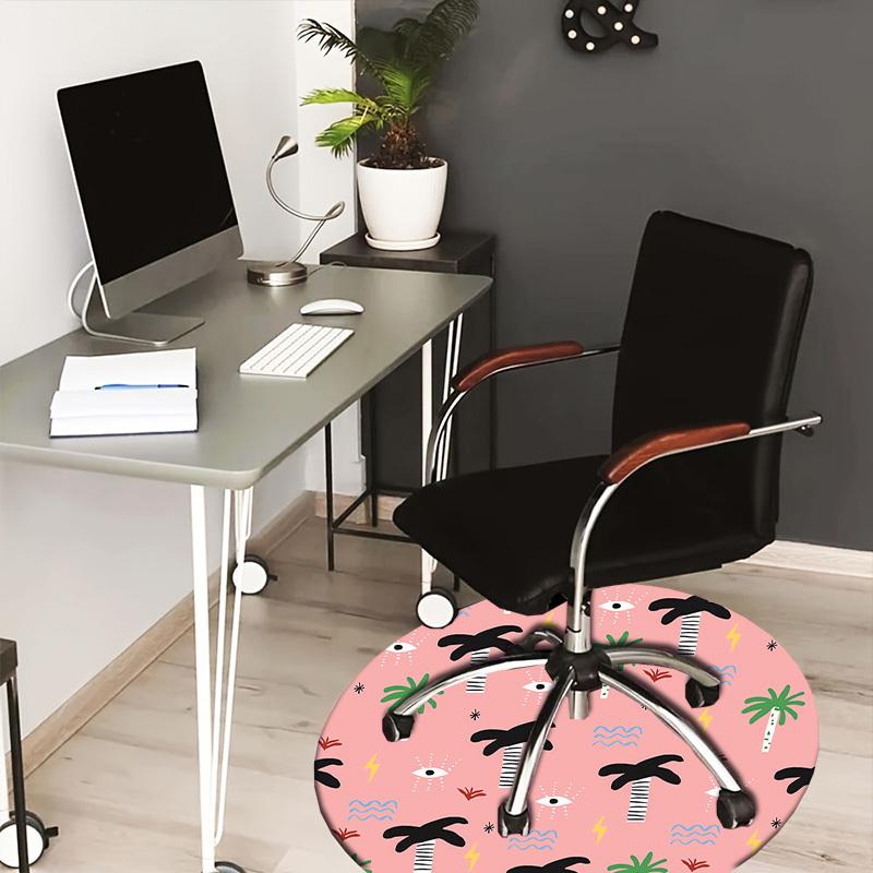 

1pc Palm Trees and Waves Pattern Round carpet, Perfect for Decorating Chairs, Living Rooms, Or Bedrooms, for Living Room.117 80cm by 80cm