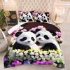 Cute Panda Playing Water Theme Home Comforter Quilted Blanket Goose Down Duvet Quilt Cover King Queen 3D Blanket Size Twin