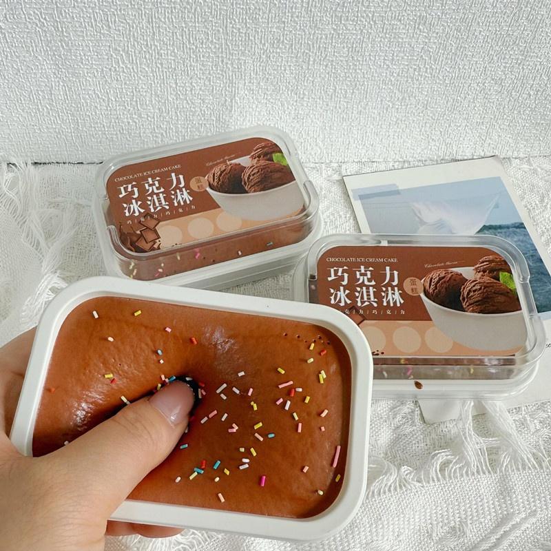 Squishy Simulated Ice Cream Cake Stress Relief Fidget Toy Slow Rising Soft Texture Sensory Toy for Kids Holiday Gift Adults