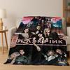 Fashion Kpop B-Black Pink Group Singer Star Flannel Blanket Soft Throw Blanket for Bed Bedroom Living Room Travel Picnic Gift
