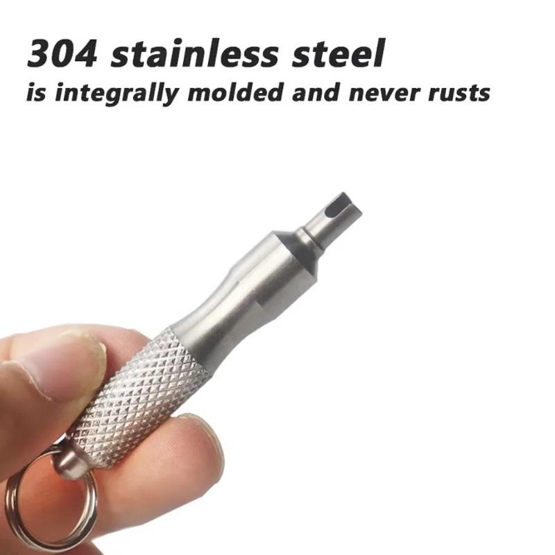 1/3PCS Universal Tire Repair Screwdriver Stainless Steel Antirust Tire Valve Wrench with Key Ring Tire Repair Tools for Car Motorcycle