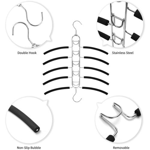 Red Horse Home Space-Saving Folding Clothes Hangers for Shirts and T-Shirts, Closet Organizer, Stainless Steel, Removable, 2 Pieces