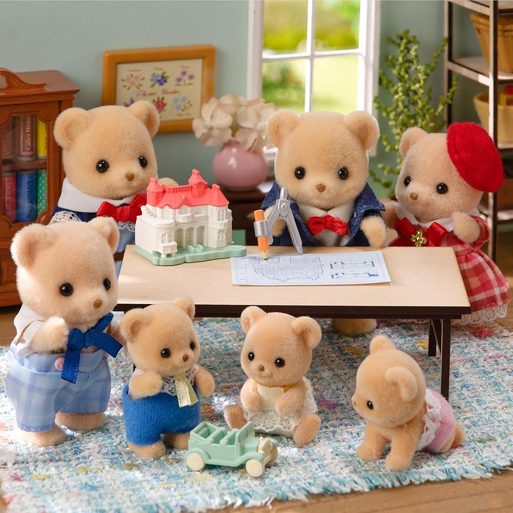 Sylvanian Families Biscuit Bear Siblings Picnic Lunch Set Toy Dollhouse for Ages 3 and Up