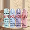 1PC Why Single Text 750ml sports water bottle leakproof straw lid outdoor office home