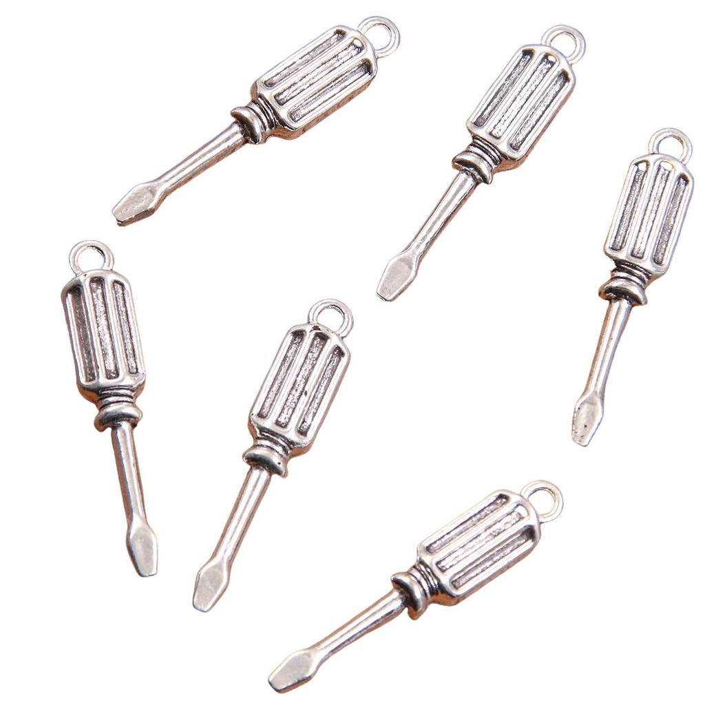 16 Stylish Alloy DIY Tool Charm Pendant: Saw & Knife Design