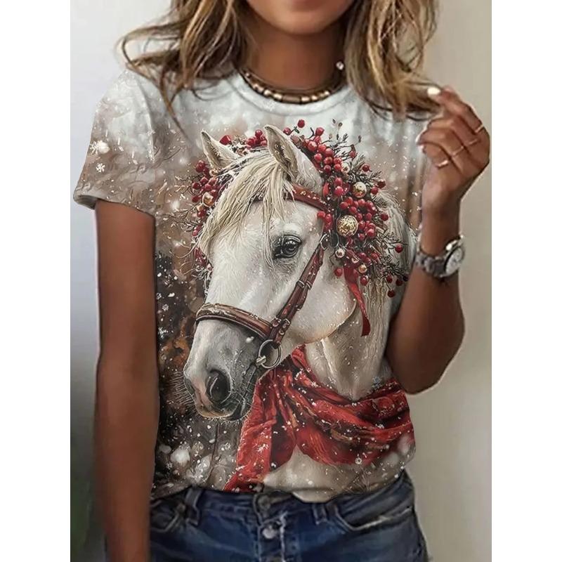 3D Printed Insect Summer Fashion Women's T-shirt Breathable and Trendy Versatile