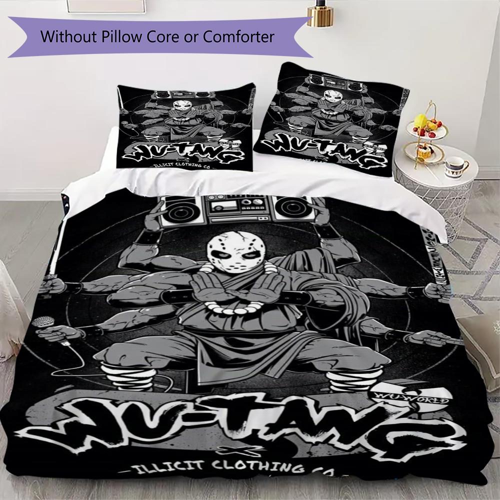 WU TANG Pattern Bedding uilt Set uilt Cover Pillowcase Home Decoration Birthday Gift (1 * duvet cover + 2 * pillowcase  without core)102