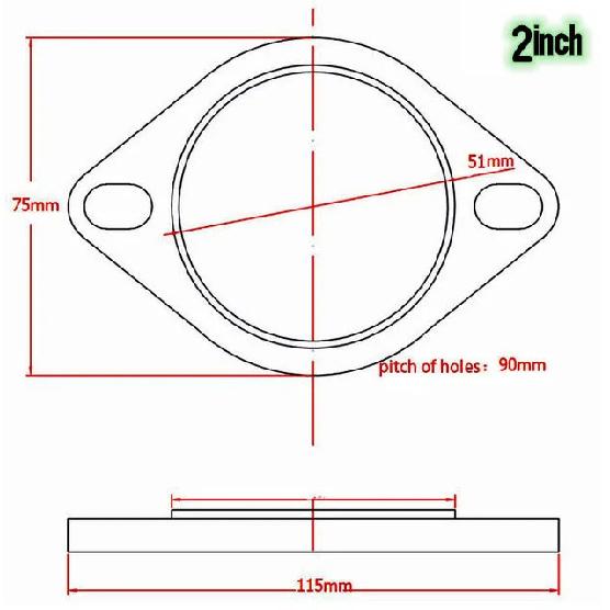 Фланец выхлопной трубы из нержавеющей стали 2 inch(51mm)