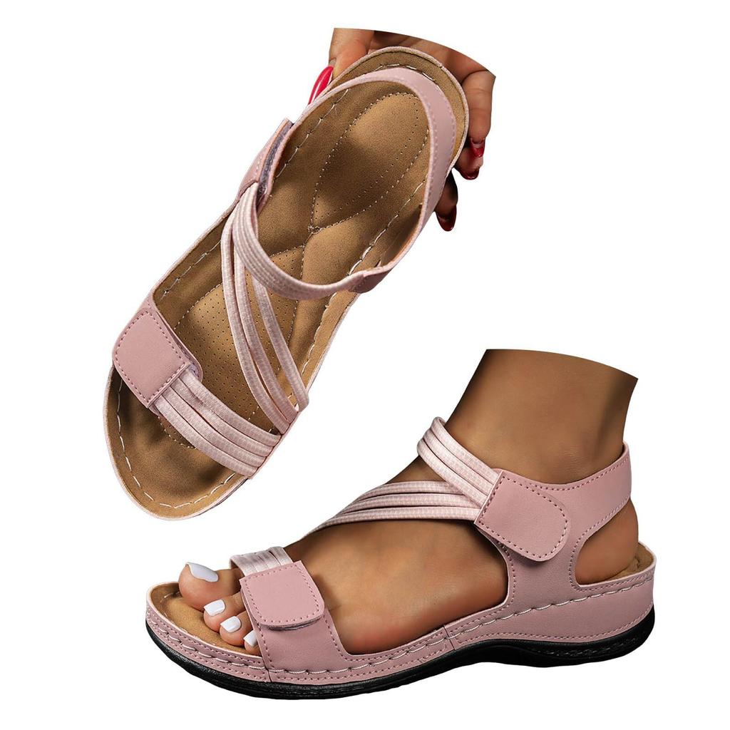 Women Platform Wedge Sandals Adjustable Strap Open Toe Casual Summer Footwear Comfortable Walking Shoes