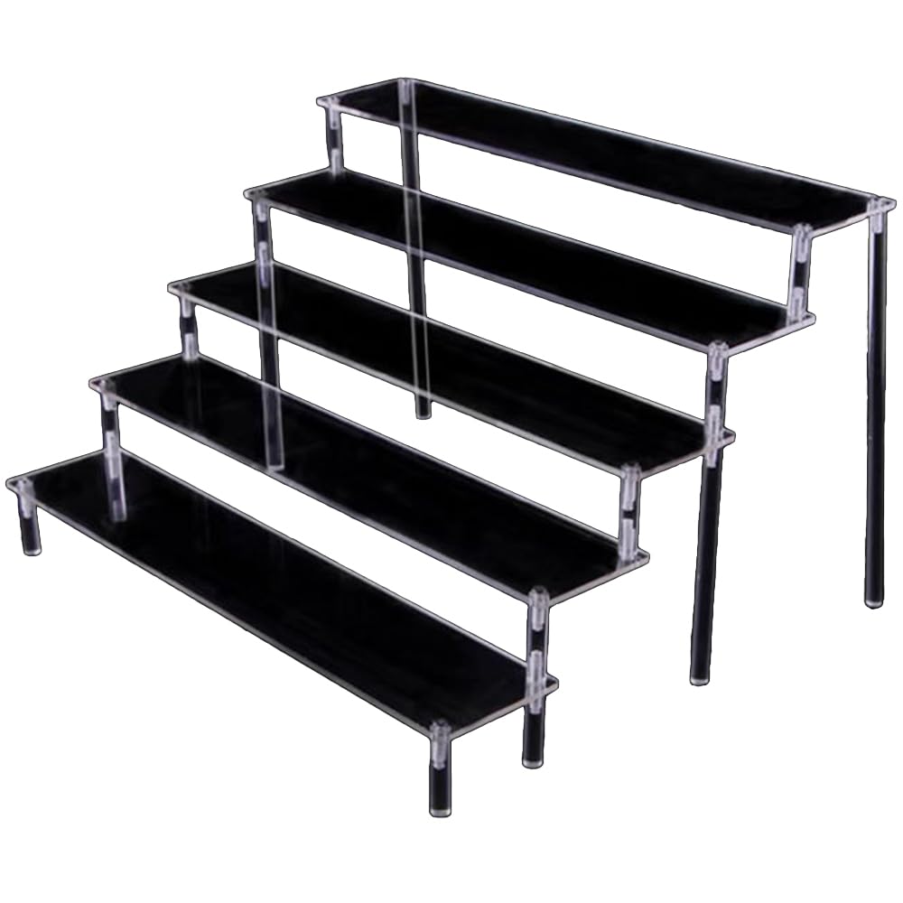 STYLE eight Figure Display Tiered Clear Acrylic Collection Stand (5 Tiers, 40cm Wide)