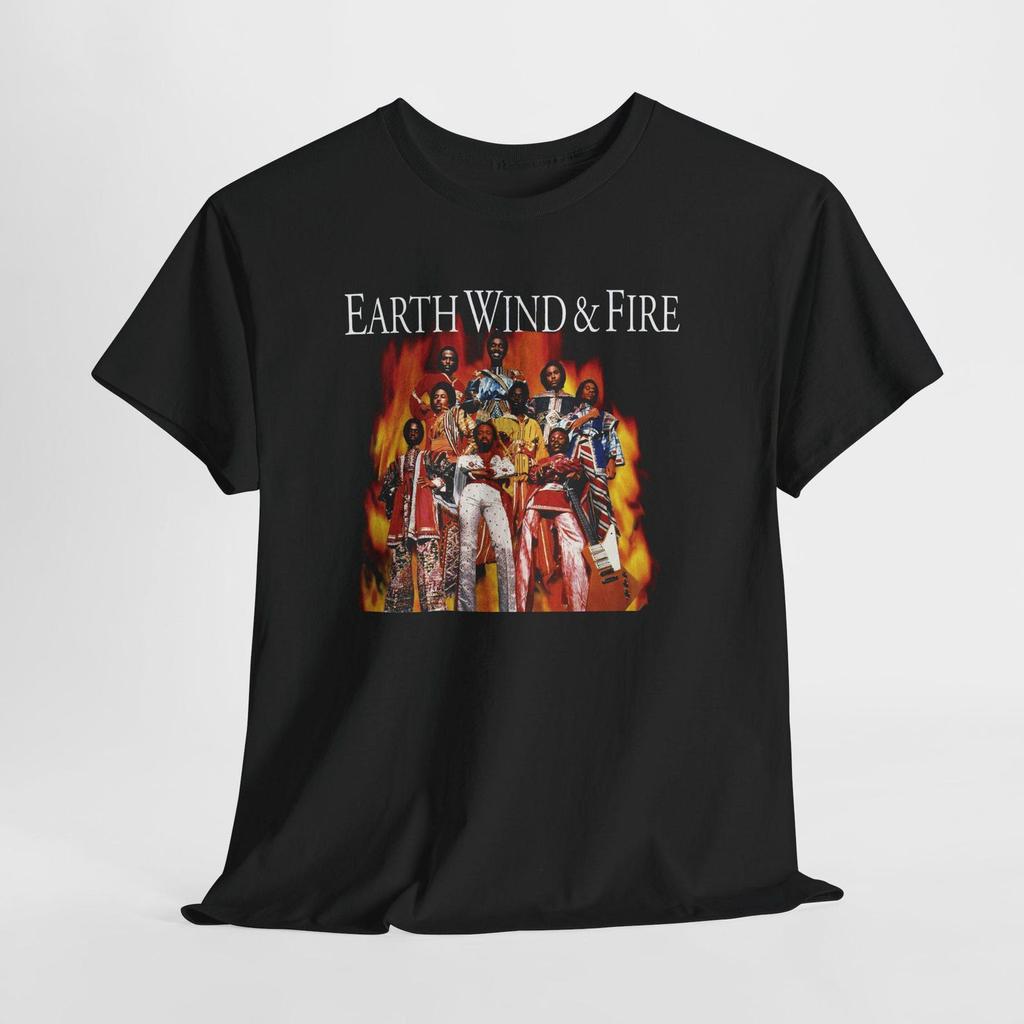 Earth Wind Fire Soul Hip Hop Music Group Men's Black Tees T-Shirt Size S-5XL