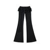 Low Waist Apron Skirt Flared Pants Ice Silk Bell-bottom Trousers Casual Pants for Women  Ladies