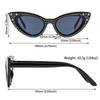 Stars Decor Cat Eye Sunglasses for Women Diamond Sun Glasses Rhinestone Bling Shades Y2K Cycling Driving Eyewear