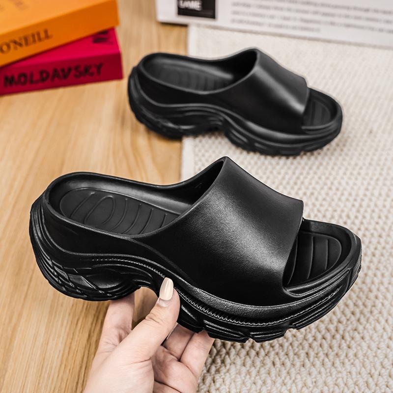 22 new one-word slippers summer wear thick-soled heightening beach cool slippers
