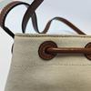 [Pre-Owned] Tb Exclusive Logo Drawstring Closure Leather And Cotton Blend Bucket Bag Mini - Very Good #1RMCGY8